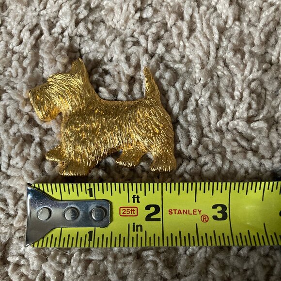 Vintage Douglas Paquette Gold Toned Scottie Brooch - Picture 4 of 5